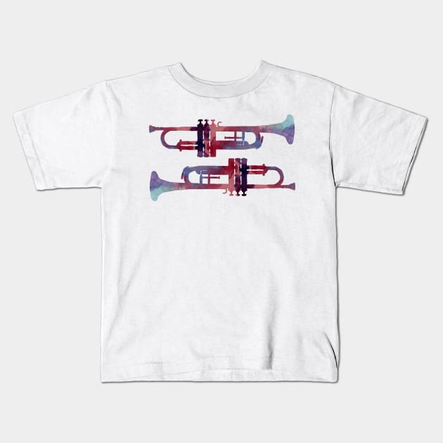 Trumpets Kids T-Shirt by BittenByErmines